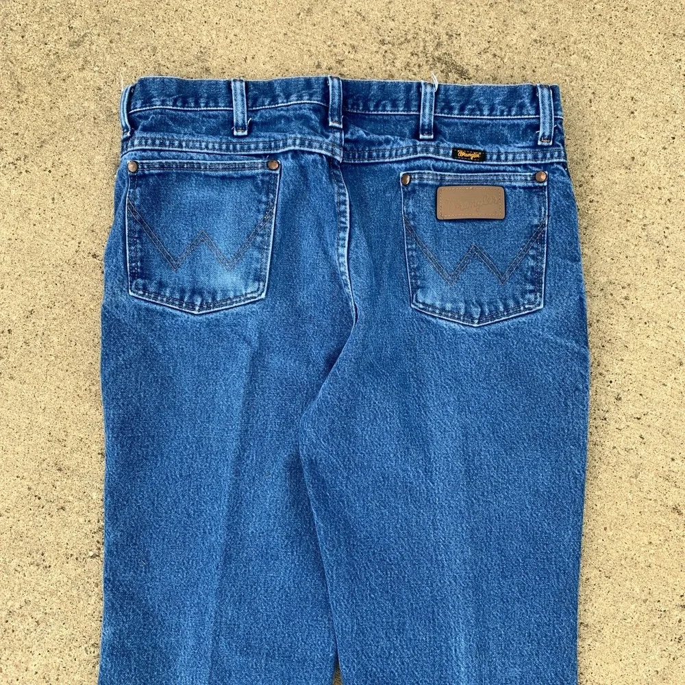 Wrangler Jeans 34x31 Blue Pants 936 Slim Cowboy Western‎ Rodeo Denim Tag 35x32